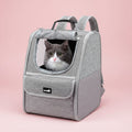 Pet Backpack Carrier for Cats and Small Dogs - Ideal for Travel, Hiking, and Outdoor Activities - Light Gray