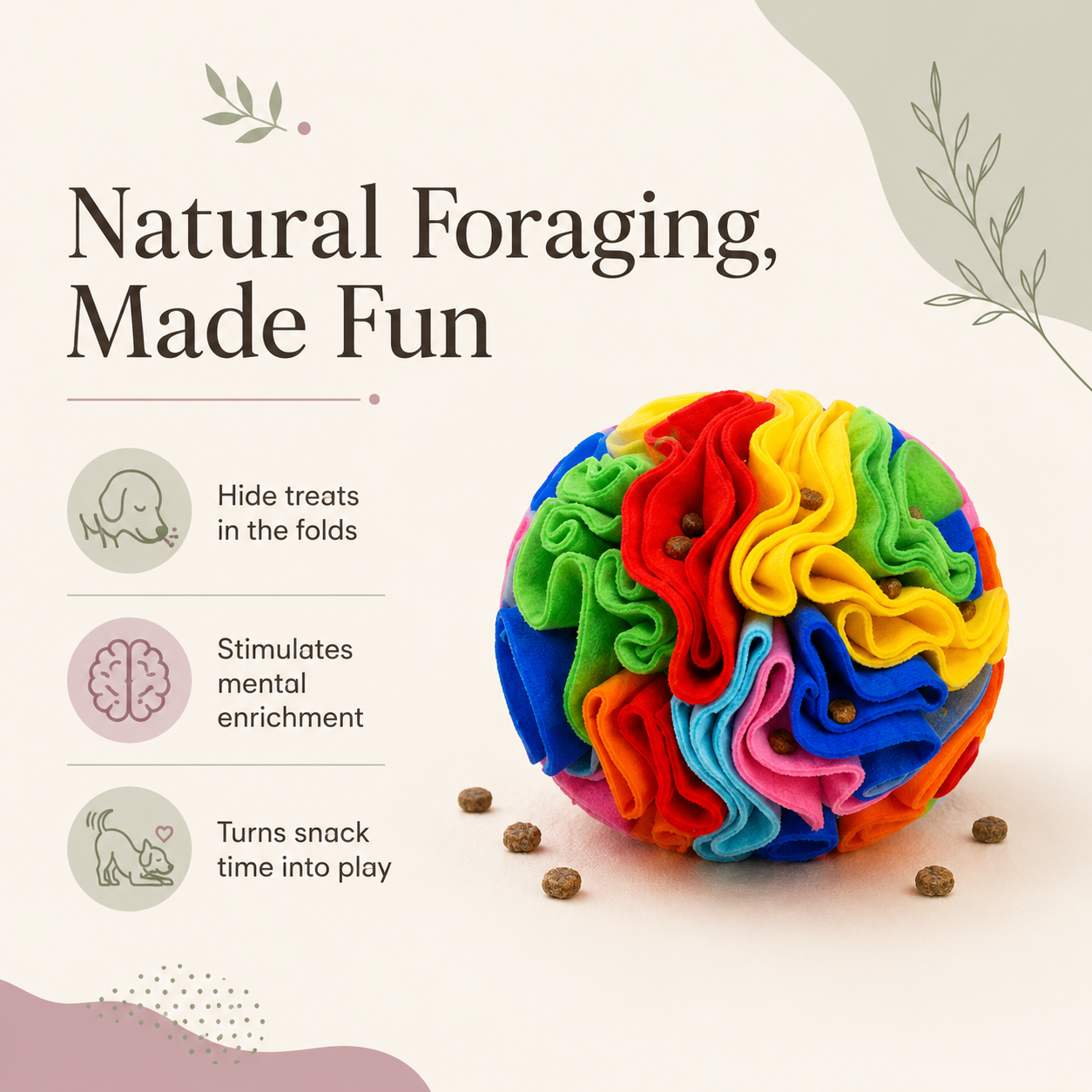 Interactive Snuffle Ball for Dogs – Treat-Hiding Enrichment Toy